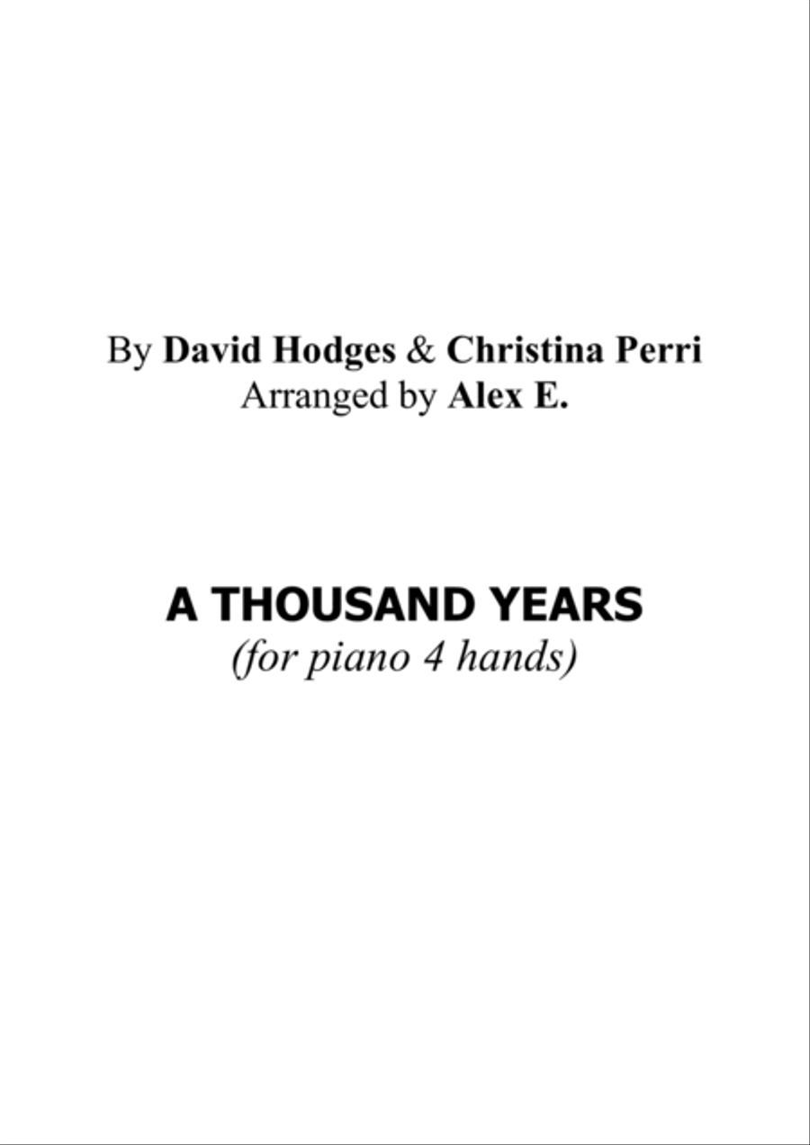 A Thousand Years 1 Piano, 4-Hands scores gallery preview page 2