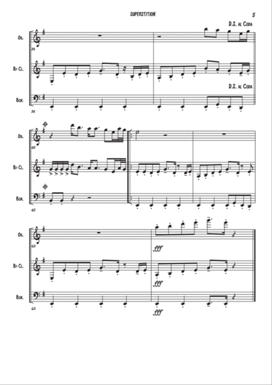 Superstition Woodwind Trio scores gallery preview page 5