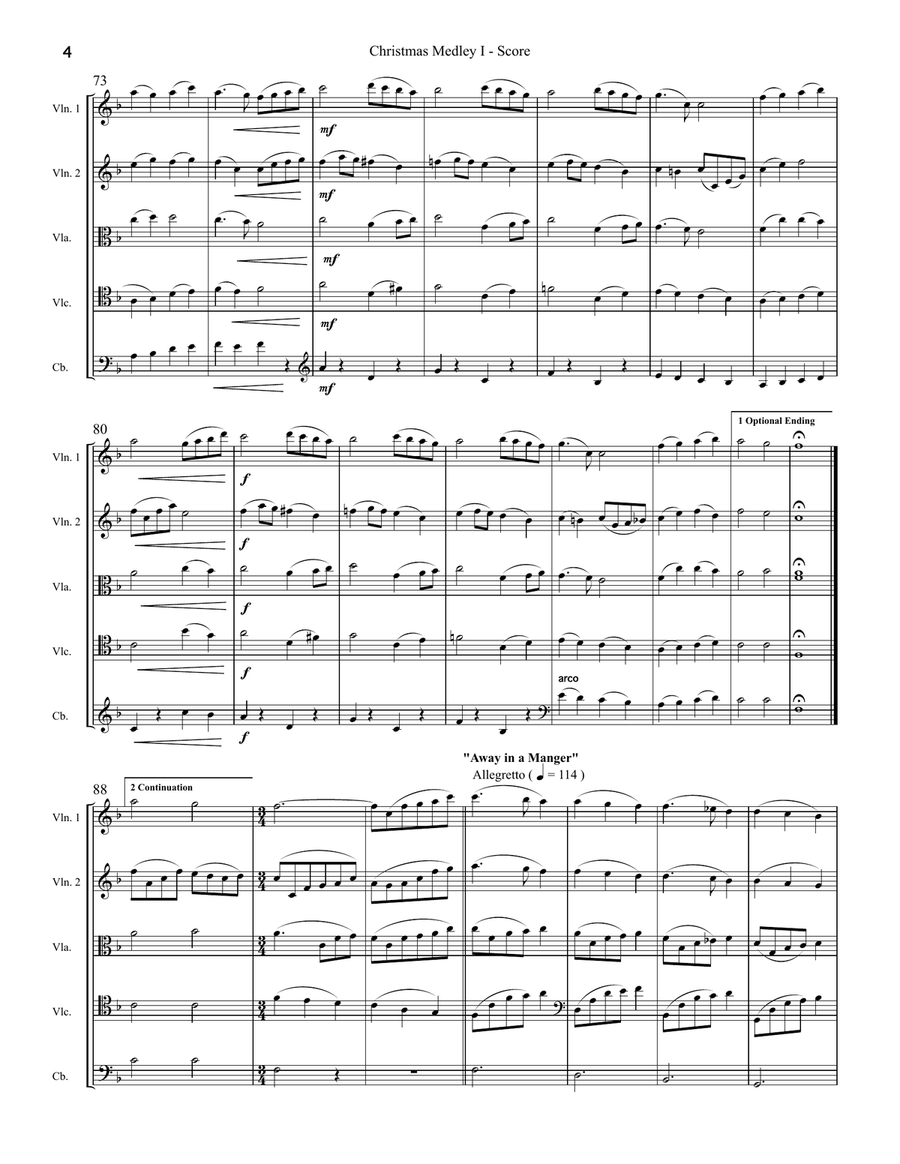 A Christmas Medley String Orchestra scores gallery preview page 4