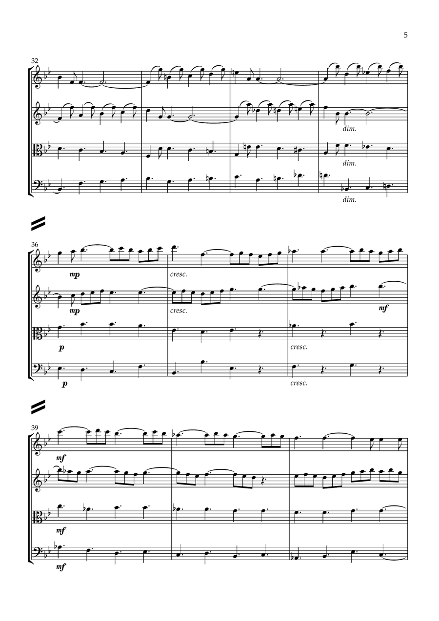 Torelli: Concerto Grosso in G minor (Christmas Concerto) Op.8 No.6 Mvt.1 - string quartet String Quartet scores gallery preview page 5