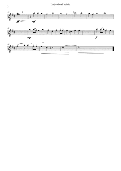 Lady, when I behold arranged for flute quartet (2 flutes, 1 alto flute, 1 bass flute) image number null