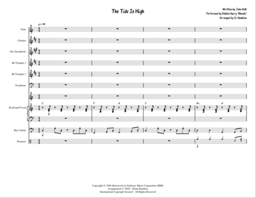 The Tide Is High Jazz Ensemble scores gallery preview page 2