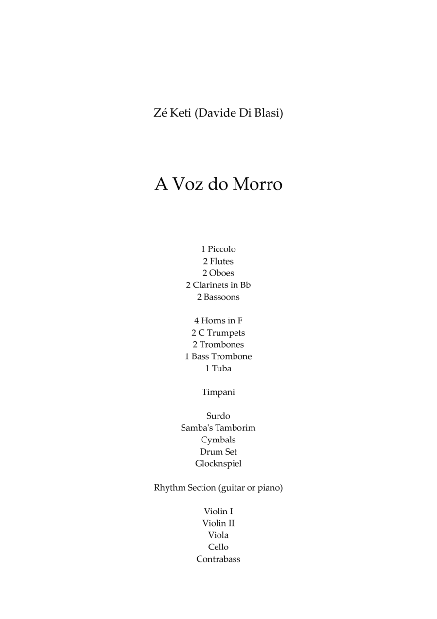 A Voz Do Morro A Voz Do Morro Full Orchestra scores gallery preview page 1