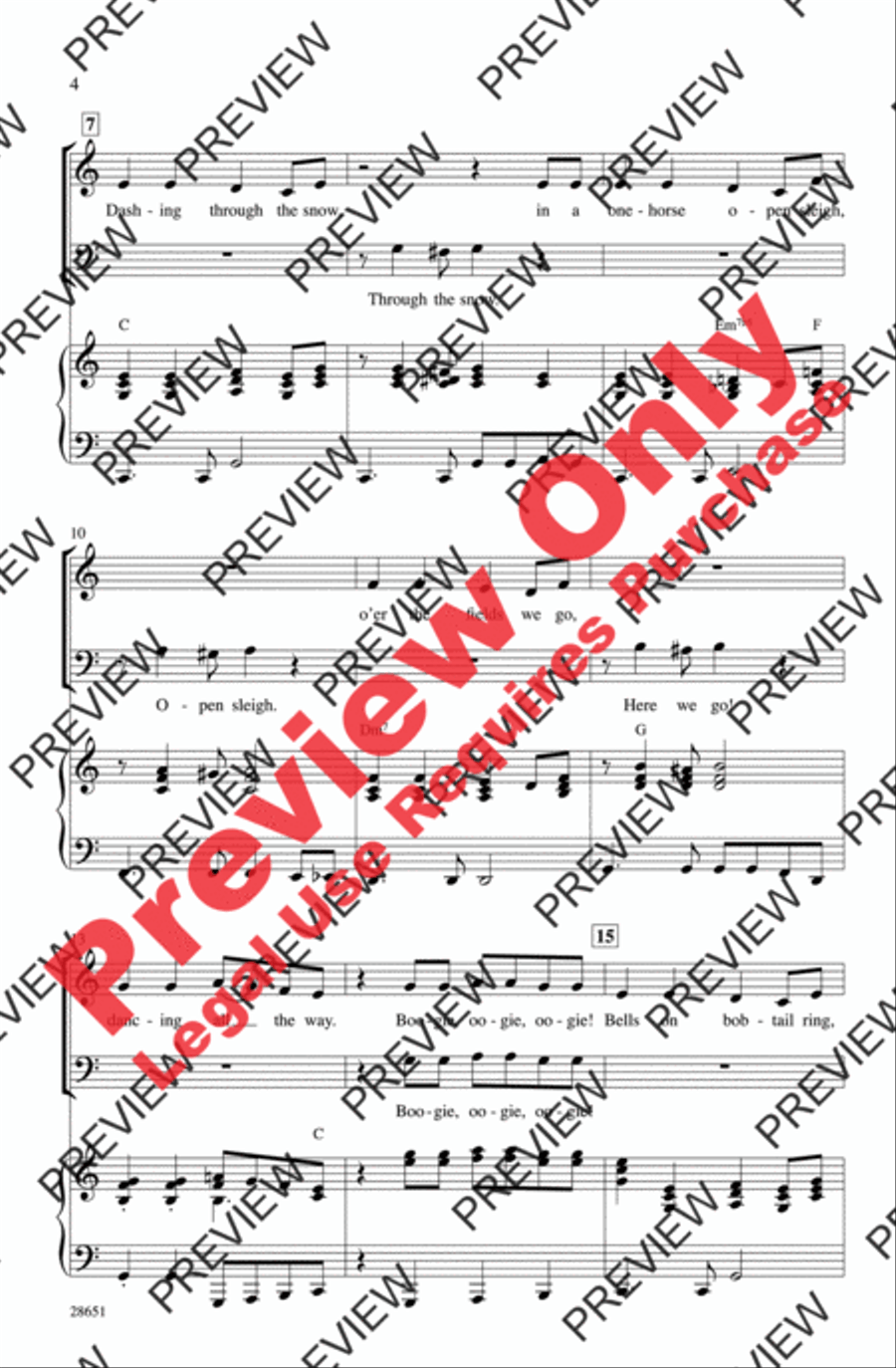 Jingle Bells Rock! (A Medley) 4-Part scores gallery preview page 3