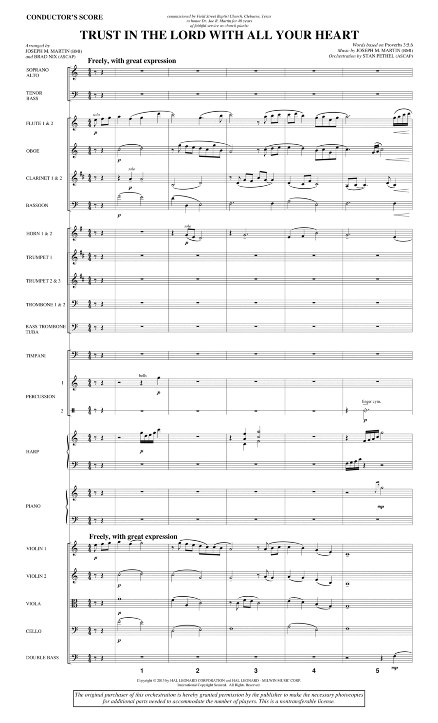 Trust In The Lord With All Your Heart - Score Choir scores gallery preview page 1