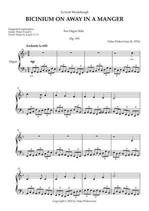 Bicinium on Away in a Manger, Op. 191 (Organ Solo) by Vidas Pinkevicius
