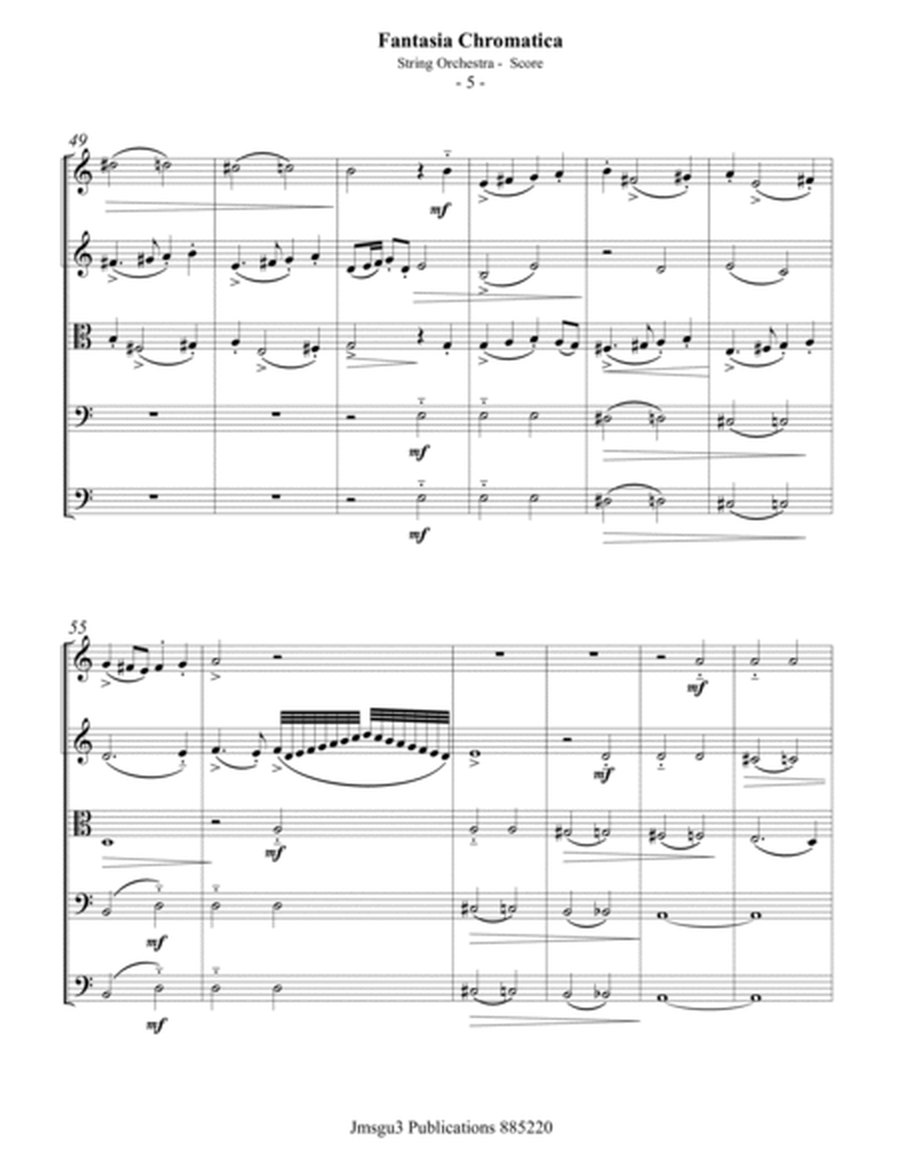 Sweelinck: Fantasia Chromatica for String Orchestra - Score Only image number null