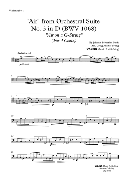 Air from orchestral suite N0.3 in D (BWV 1068) "Air on a G-String" image number null