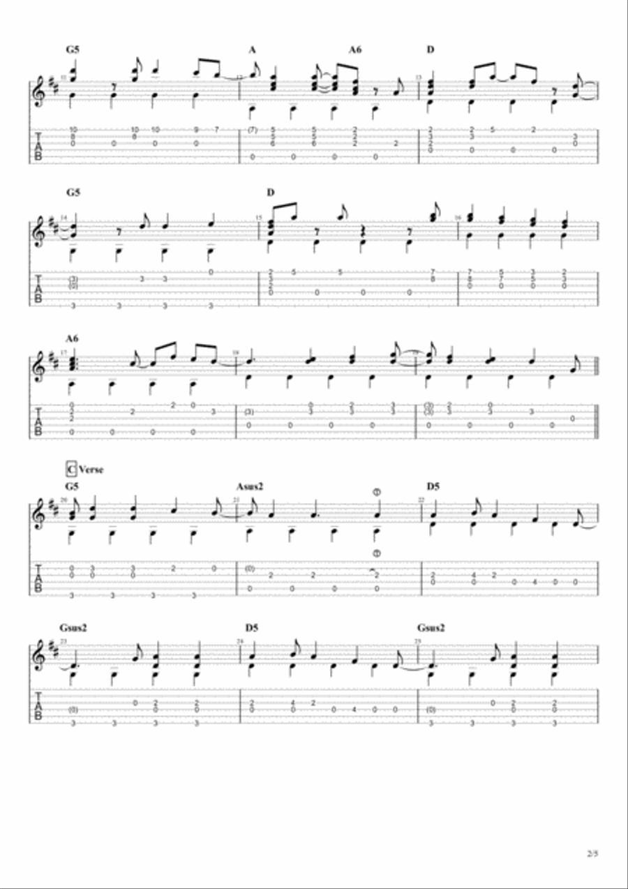 Mr. Tambourine Man Guitar Tablature scores gallery preview page 3