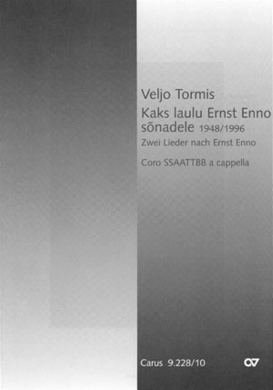 Kaks laulu Ernst Enno sonadele / Zwei Lieder nach Ernst Enno Choir scores gallery preview page 1