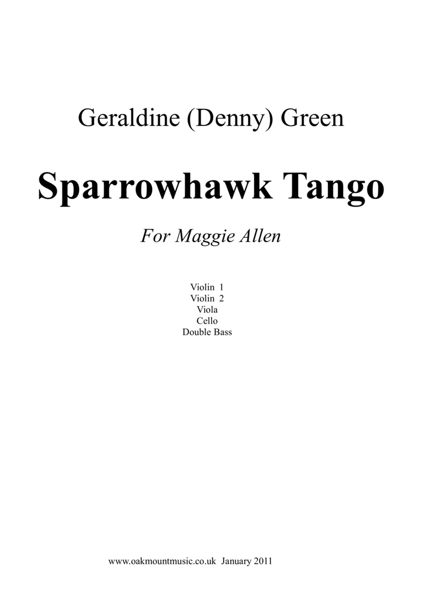 Sparrowhawk Tango. For Strings (Standard Arrangement) image number null