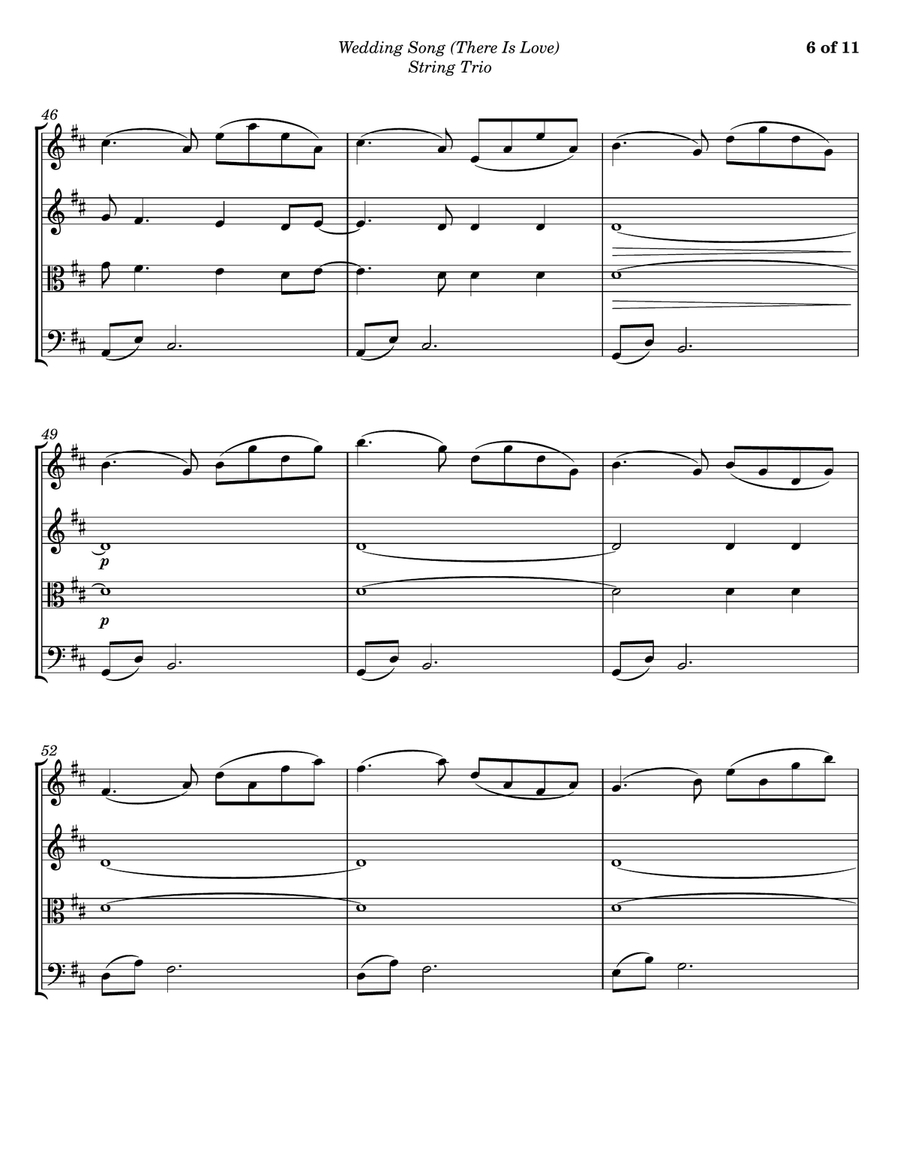 Wedding Song (There Is Love) String Trio scores gallery preview page 6