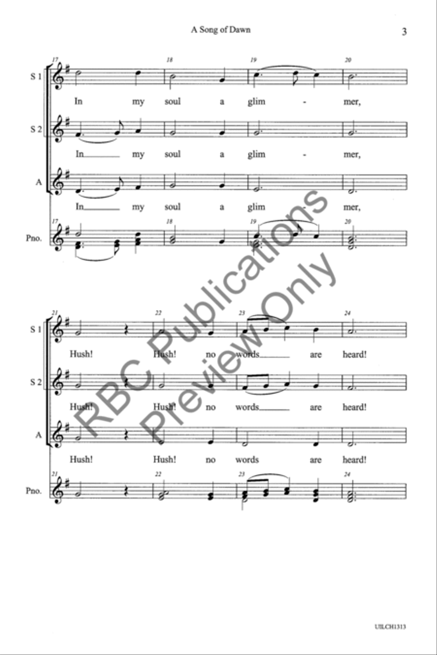 A Song Of Dawn (SSA) SSA scores gallery preview page 5