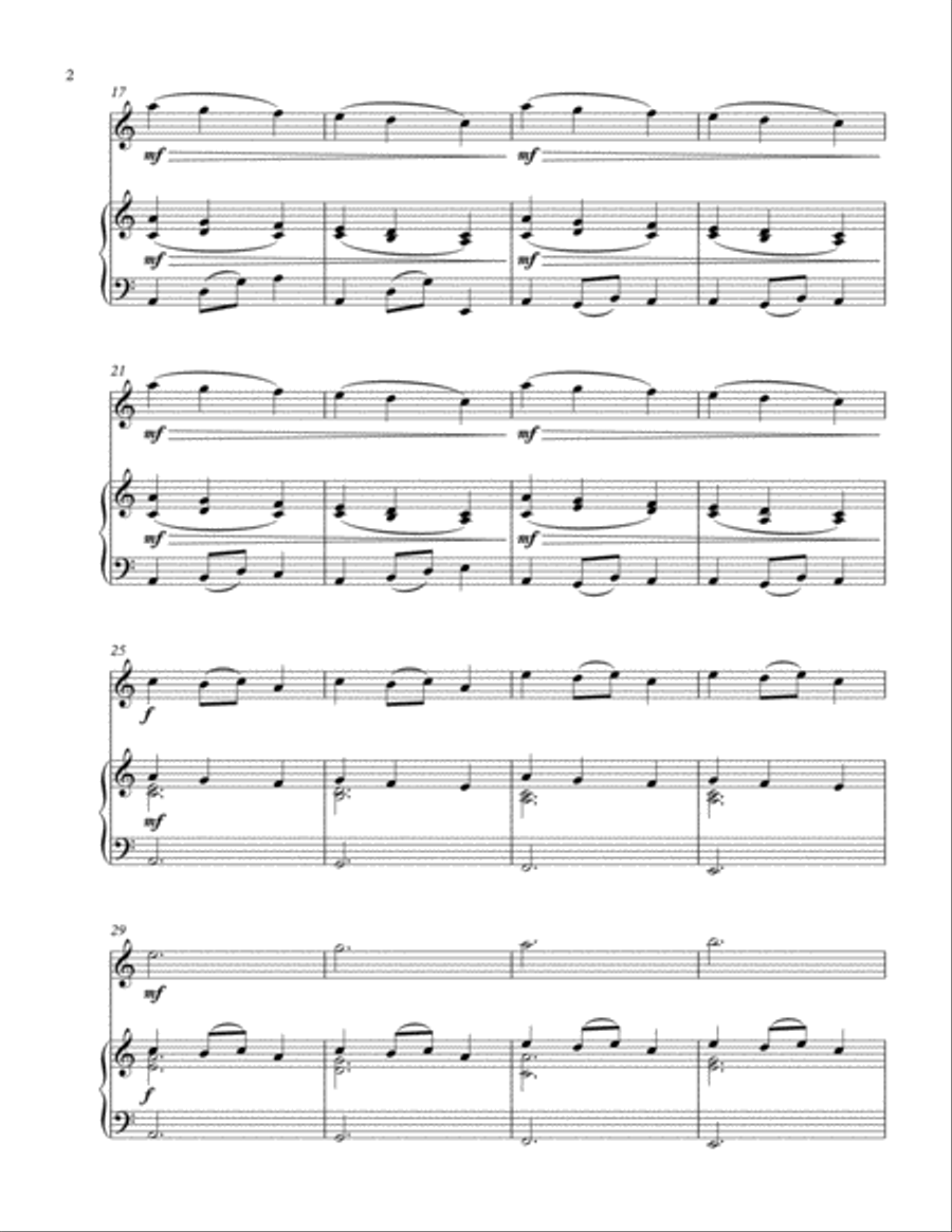 Carol of the Bells Violin and Piano Violin Solo scores gallery preview page 2