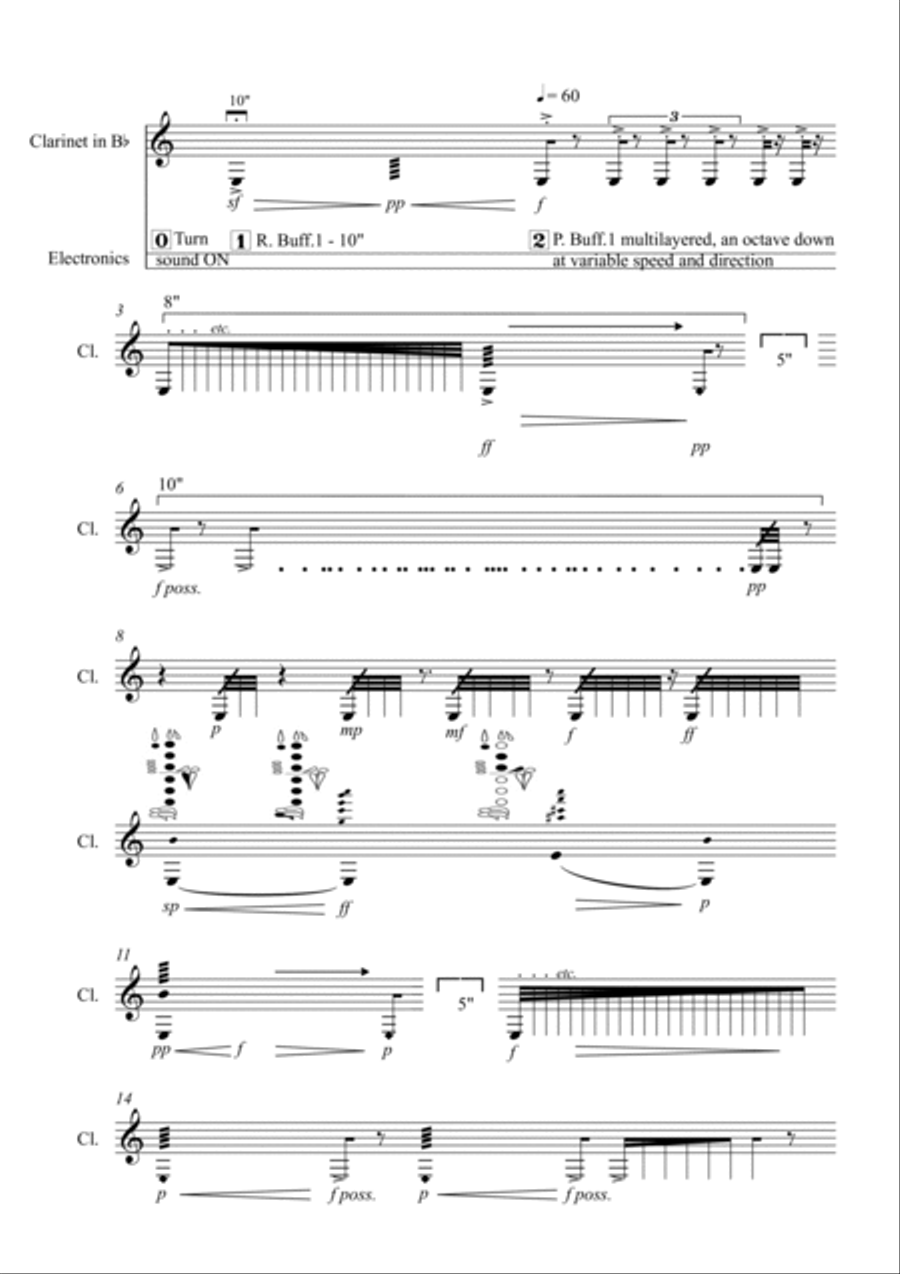 E profundo for amplified clarinet & live electronics B-Flat Clarinet scores gallery preview page 4