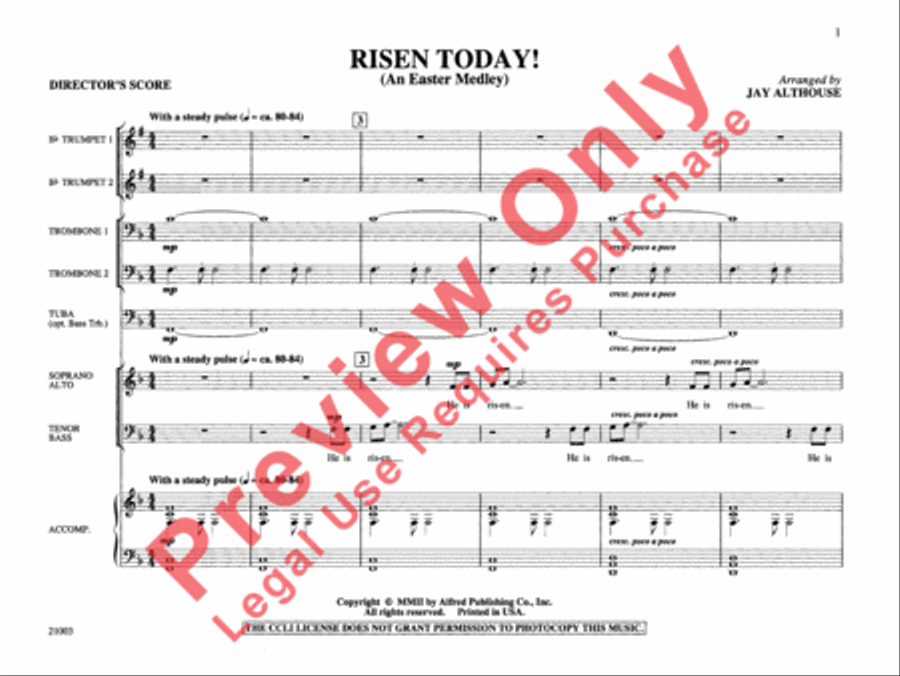 Risen Today! (An Easter Medley) Choir scores gallery preview page 2