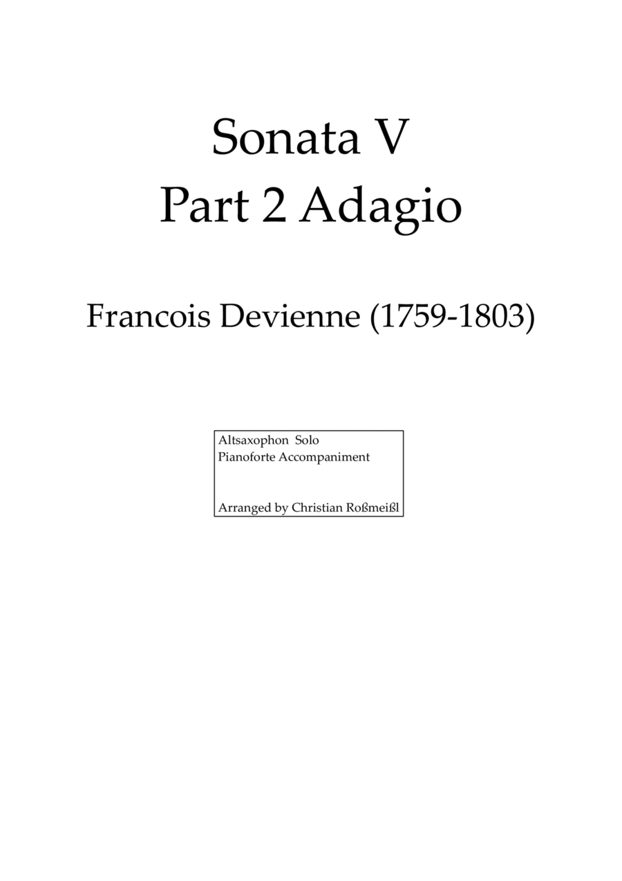 Sonata V Part 2 for Altosax Alto Saxophone - Digital Sheet Music