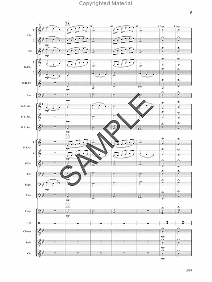 A Song of Hope - Score Concert Band scores gallery preview page 10