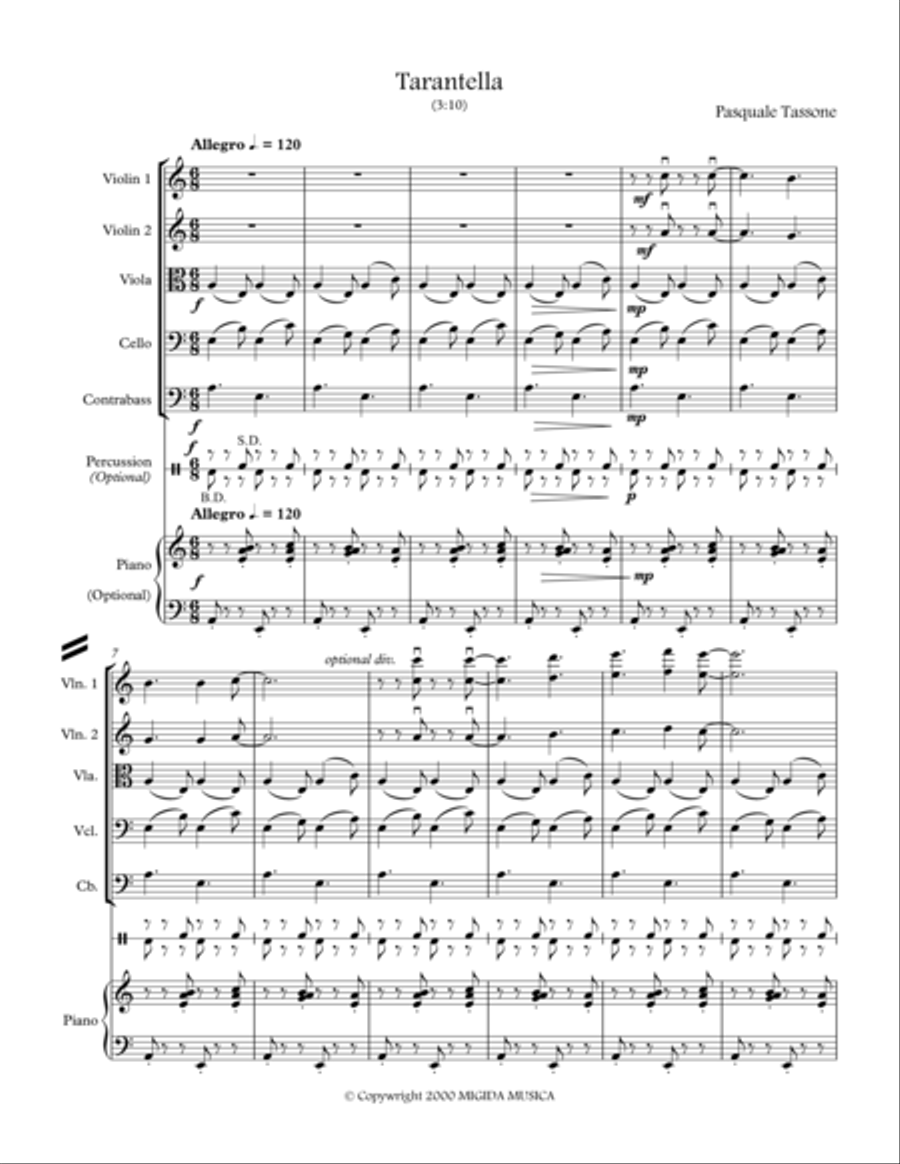 Tarantella for String Orchestra Full Orchestra scores gallery preview page 2