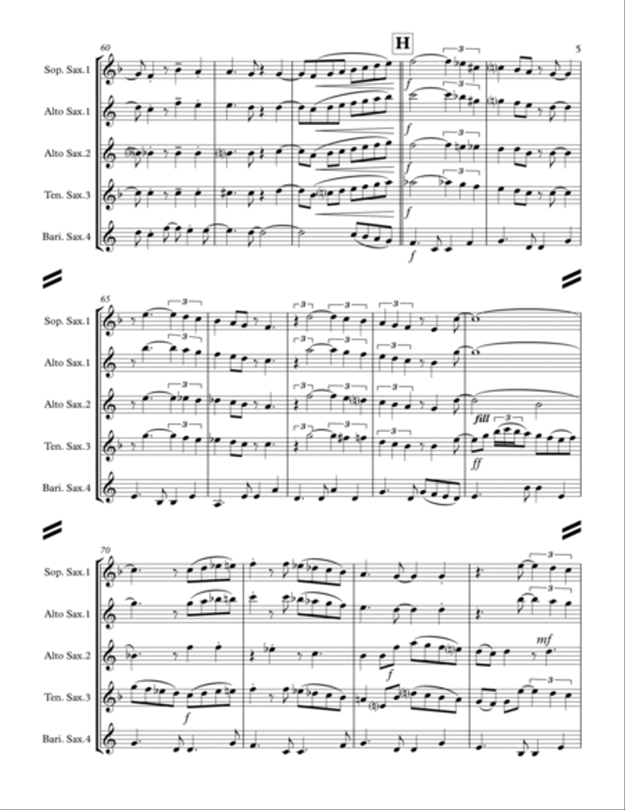Quiet Nights Of Quiet Stars (Corcovado) Saxophone Quartet scores gallery preview page 6