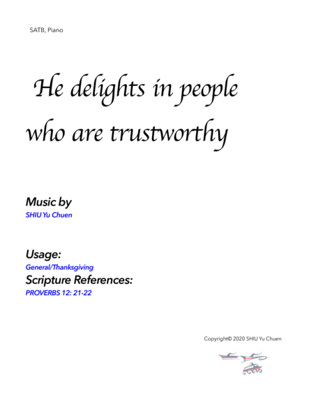 He delights in people who are trustworthy image number null