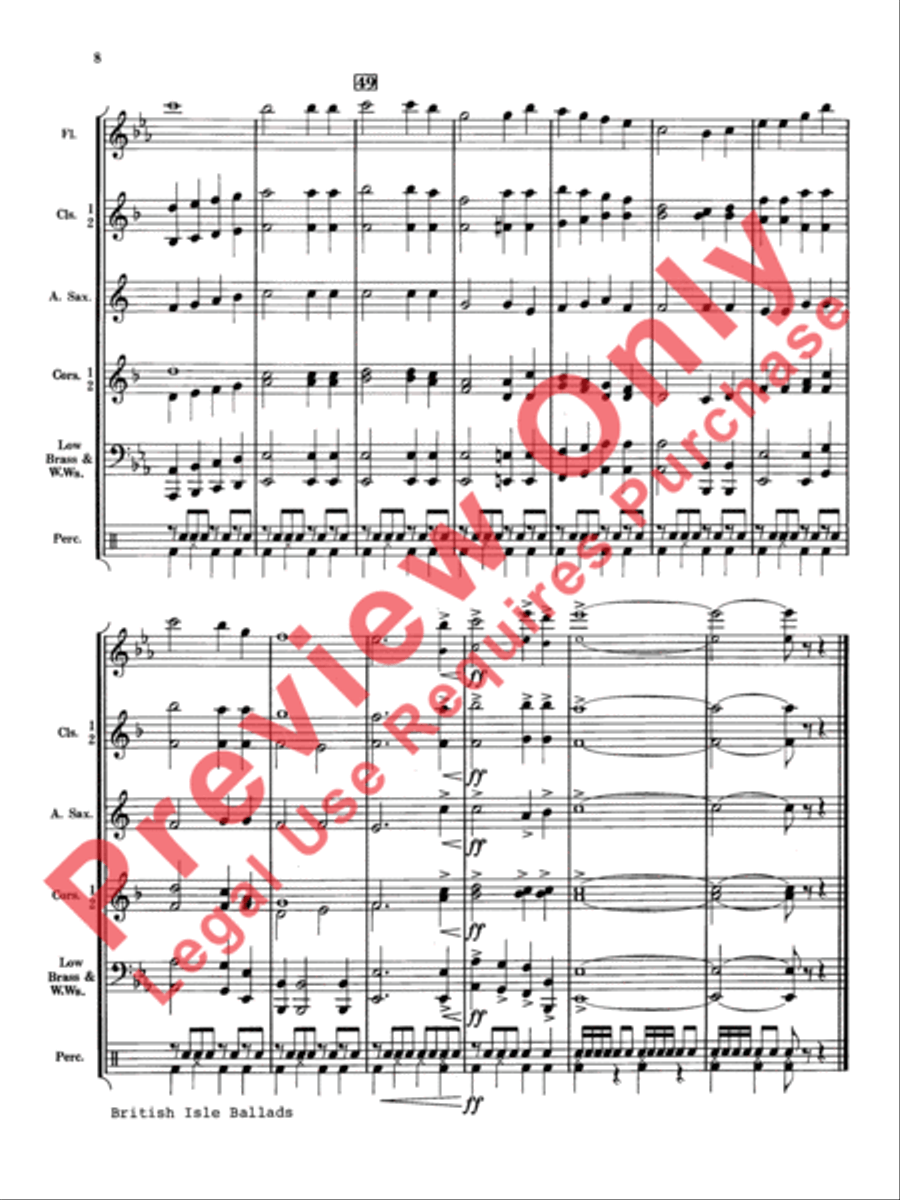 British Isle Ballads Concert Band scores gallery preview page 9