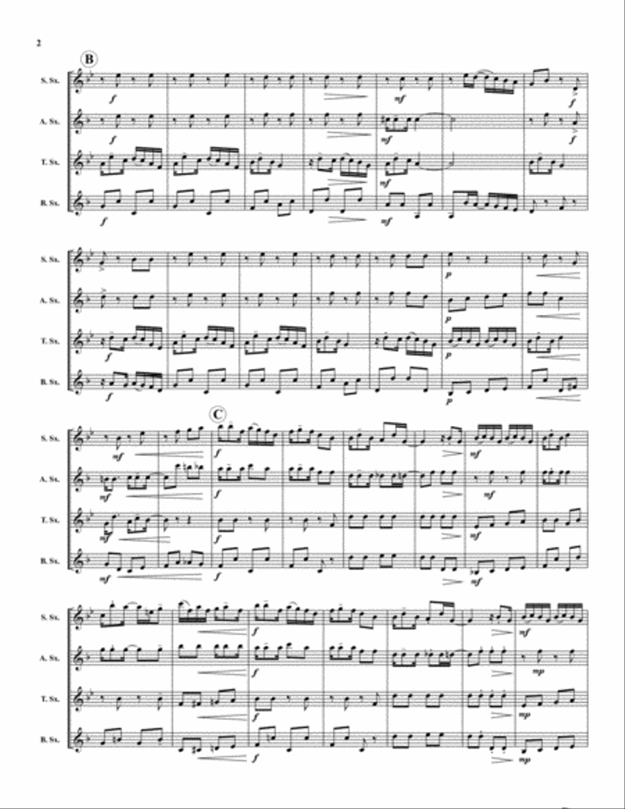Swipesy Cake Walk Swipesy Cake Walk Saxophone Quartet scores gallery preview page 2