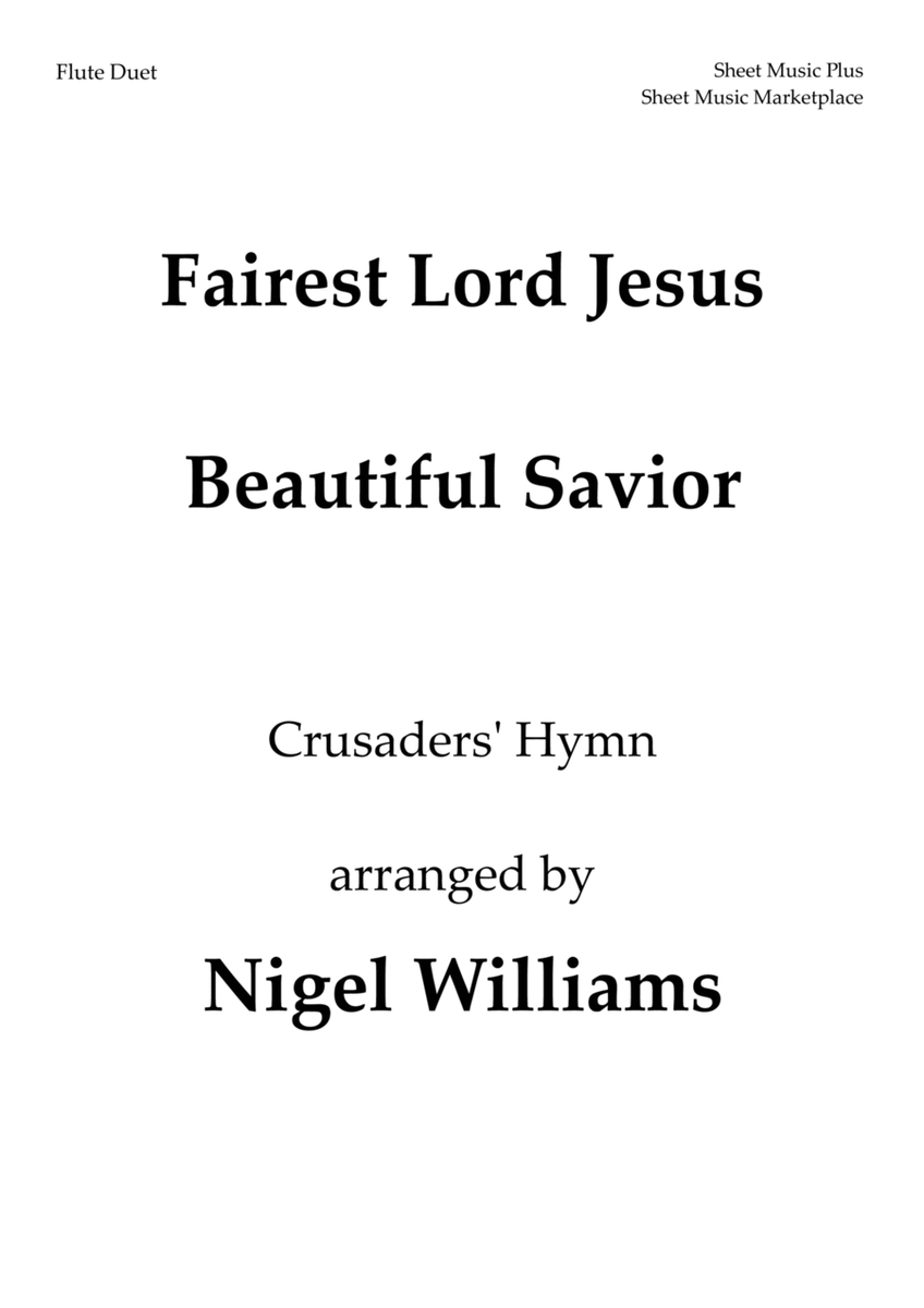 Fairest Lord Jesus (Crusader's Hymn), for Flute Duet image number null