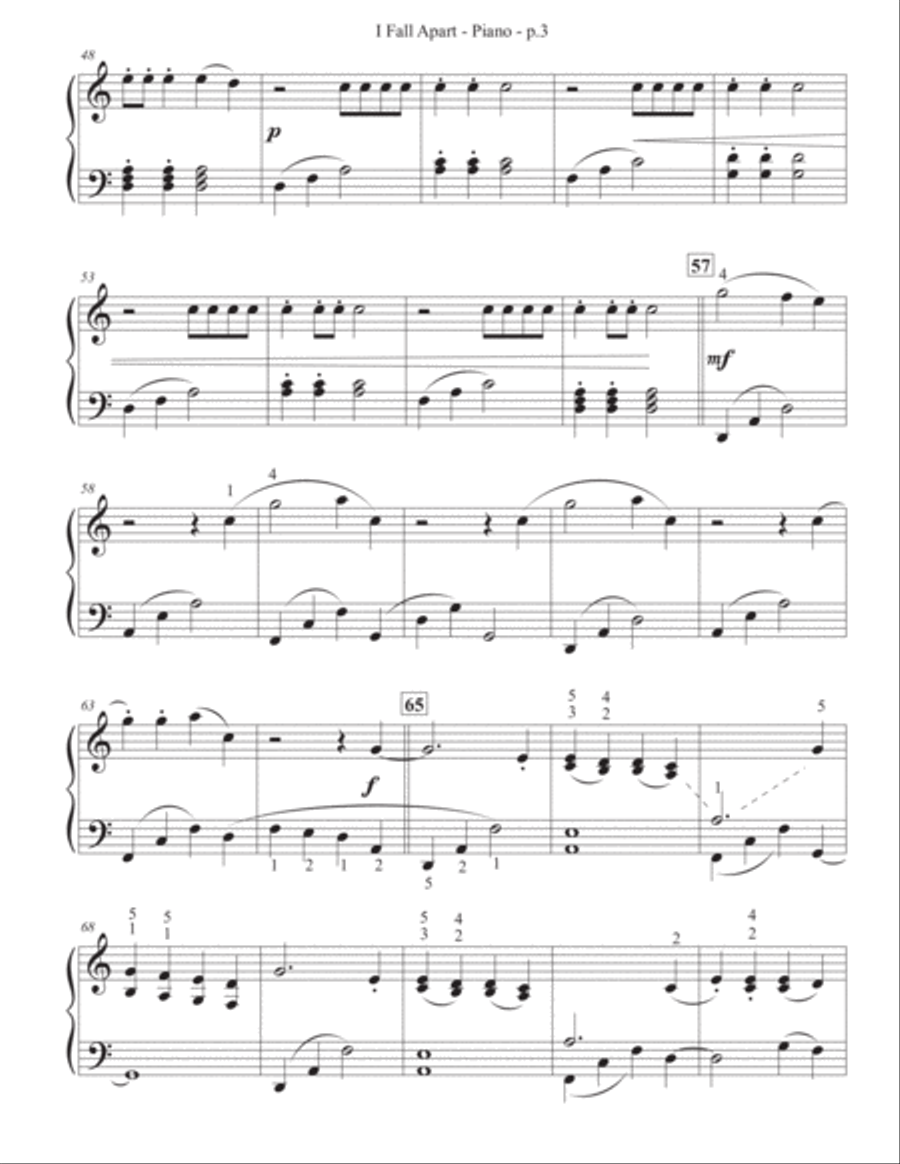 I Fall Apart Piano Solo scores gallery preview page 4