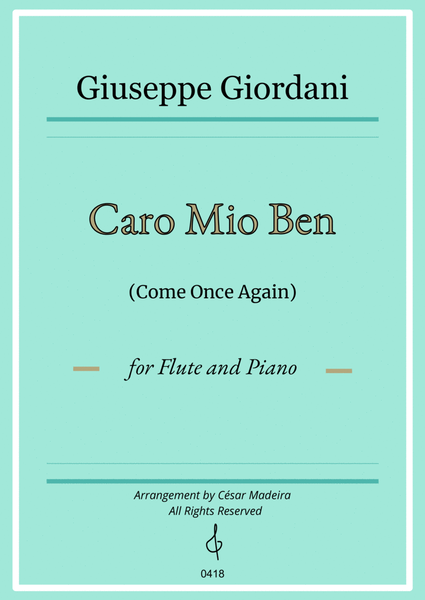 Caro Mio Ben (Come Once Again) - Flute and Piano (Full Score) image number null