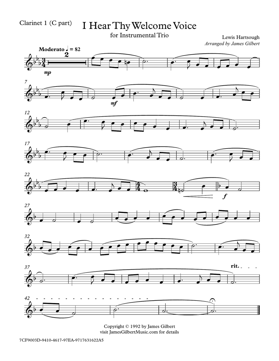 I Hear Thy Welcome Voice Woodwind Trio scores gallery preview page 5