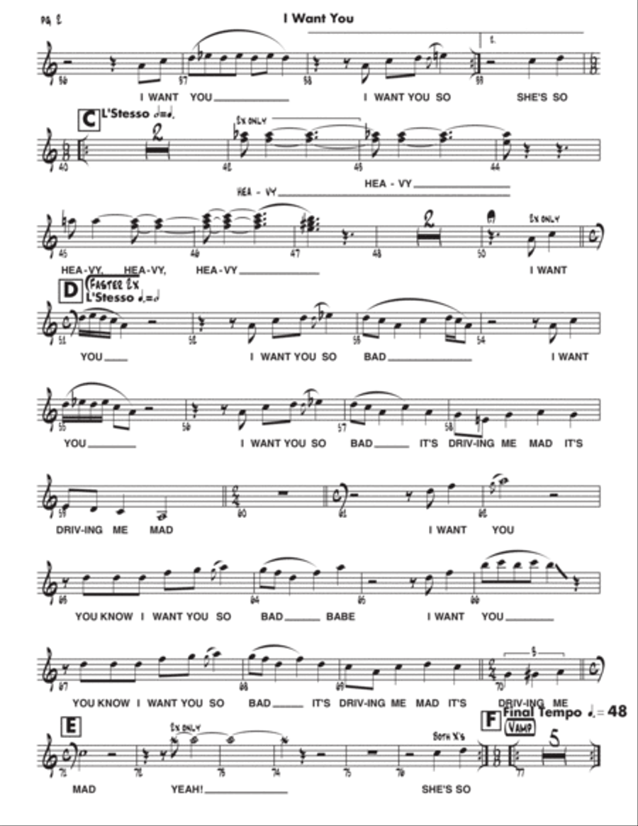 I Want You (she's So Heavy) Alto Saxophone scores gallery preview page 3