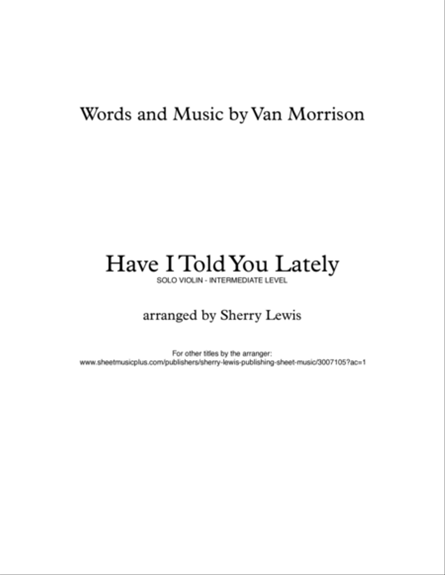 Have I Told You Lately Violin Solo scores gallery preview page 2