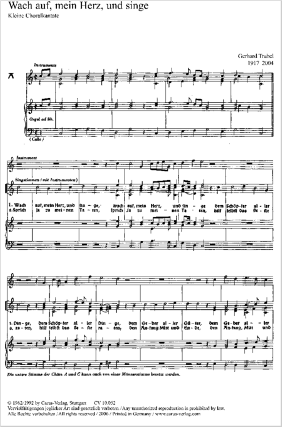 Wach auf, mein Herz und singe SSA scores gallery preview page 6