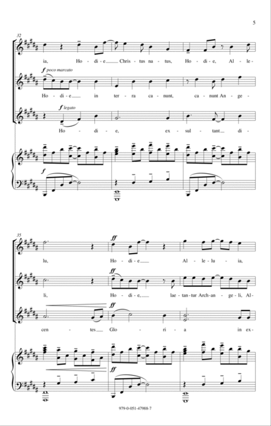 Hodie Alleluia SSA scores gallery preview page 5