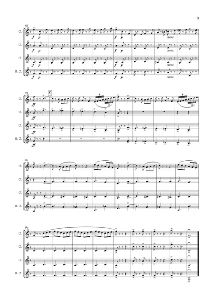 Merrie England Jig for Clarinet Quartet Clarinet Quartet scores gallery preview page 3