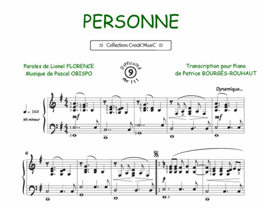 Personne (Collection CrocK'MusiC) image number null