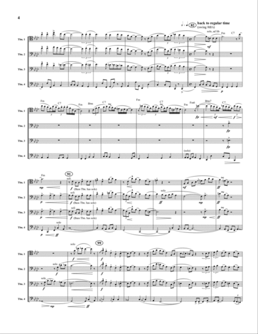 St. James Infirmary St. James Infirmary Trombone Quartet scores gallery preview page 4
