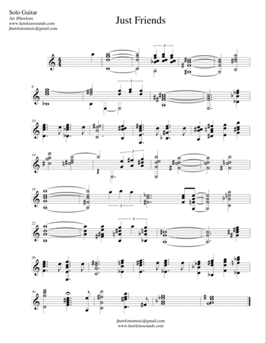 Just Friends Guitar Solo scores gallery preview page 1