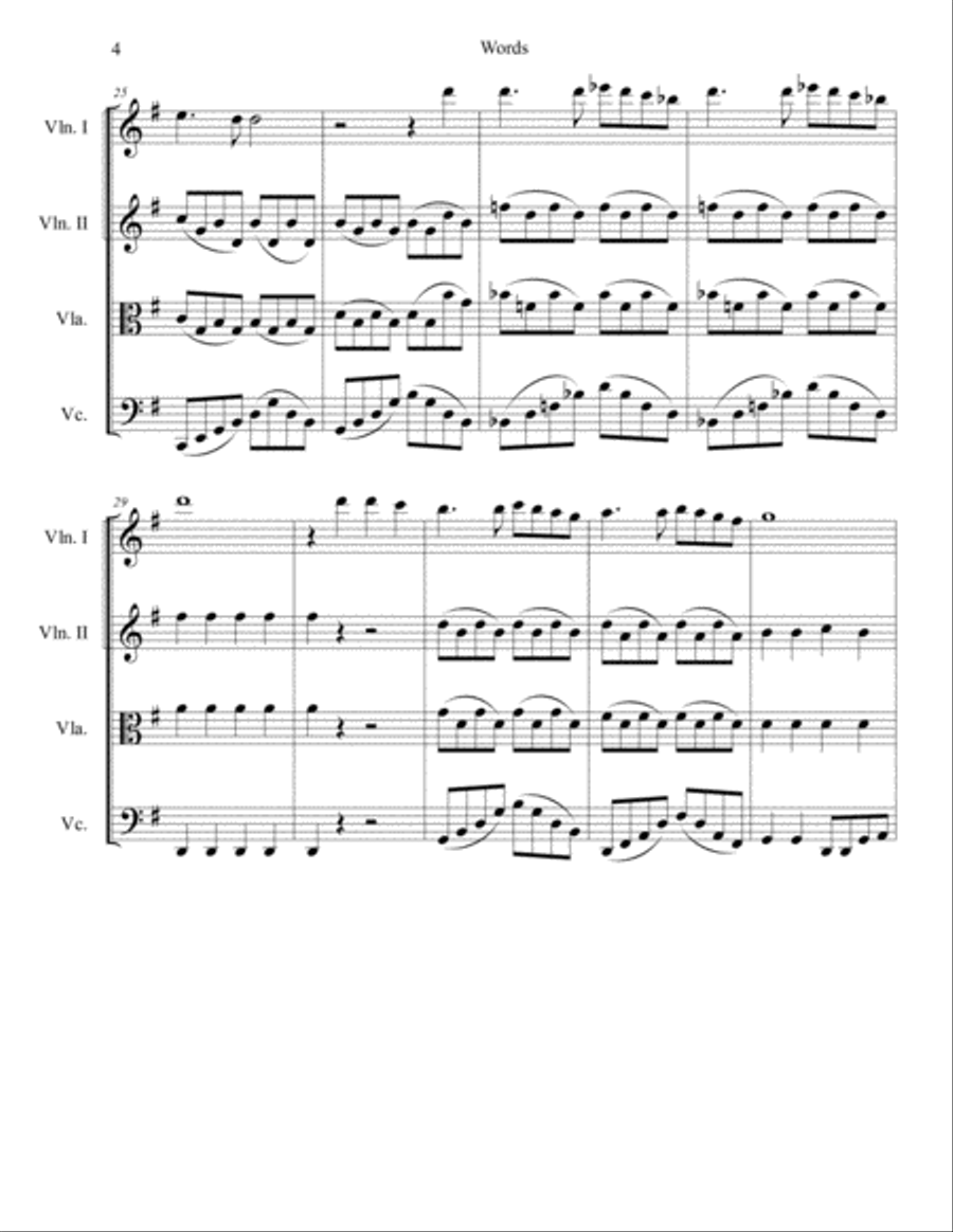 Words Words String Quartet scores gallery preview page 4