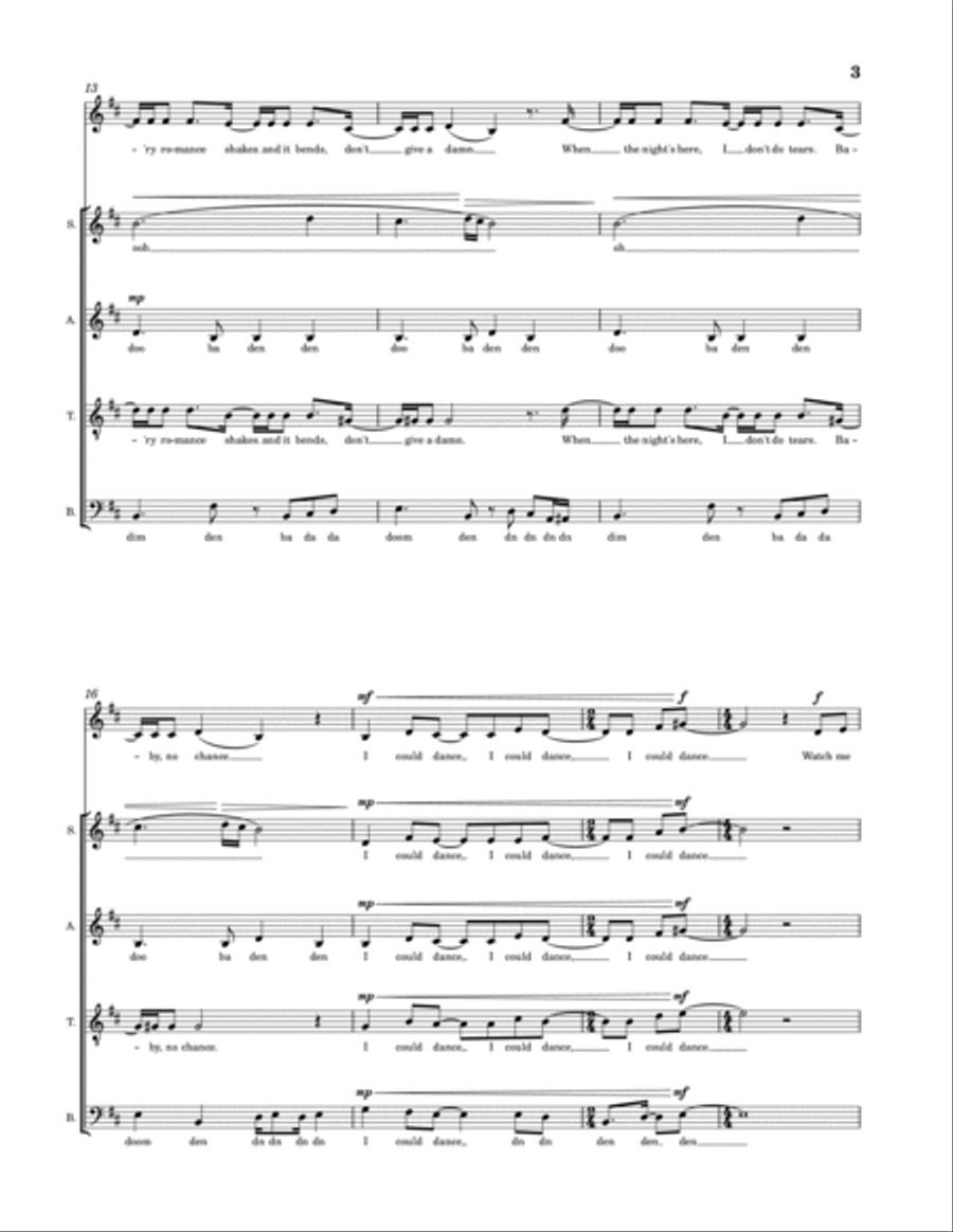 Dance The Night 4-Part scores gallery preview page 3