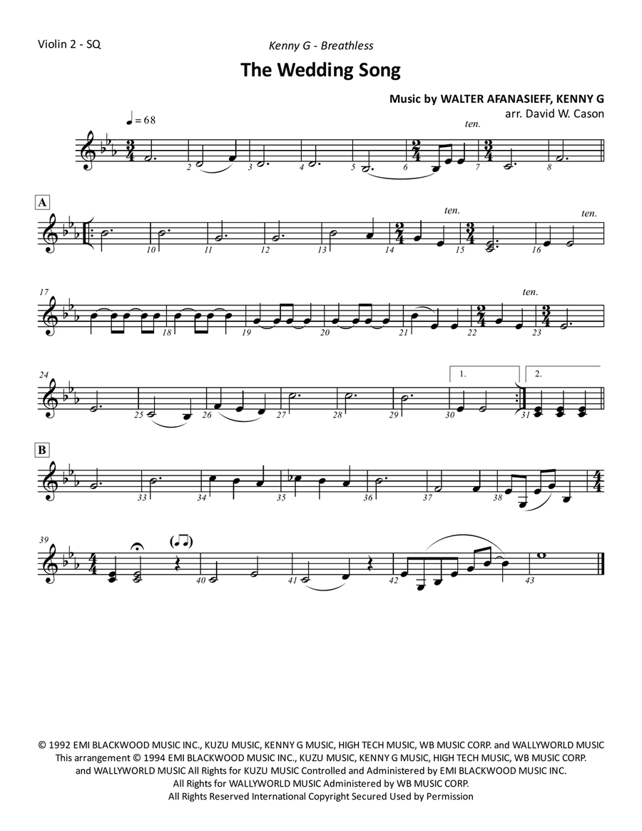 Kenny g deals the wedding song