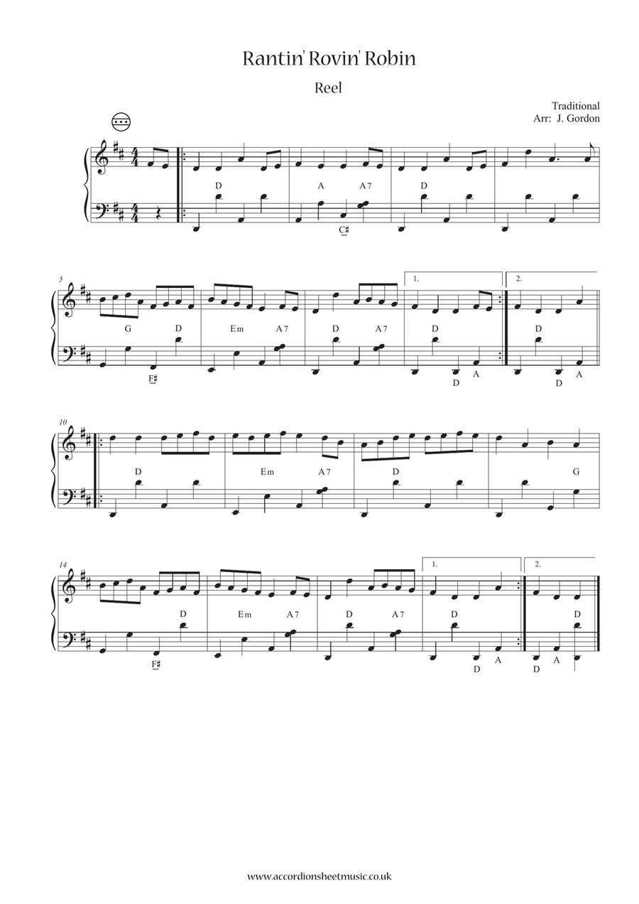 Rantin' Rovin' Robin Accordion scores gallery preview page 1