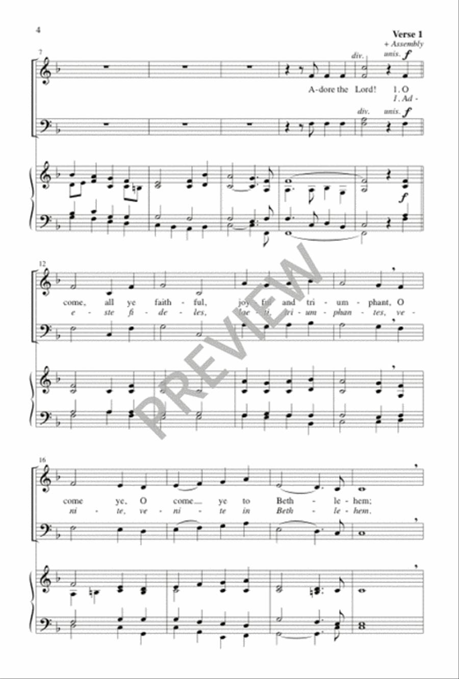 O Come, All Ye Faithful 4-Part scores gallery preview page 5
