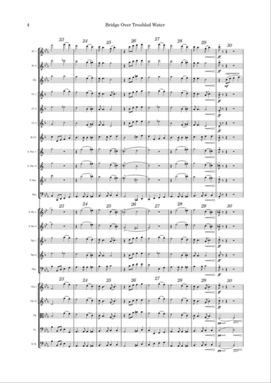 Bridge Over Troubled Water Full Orchestra scores gallery preview page 4