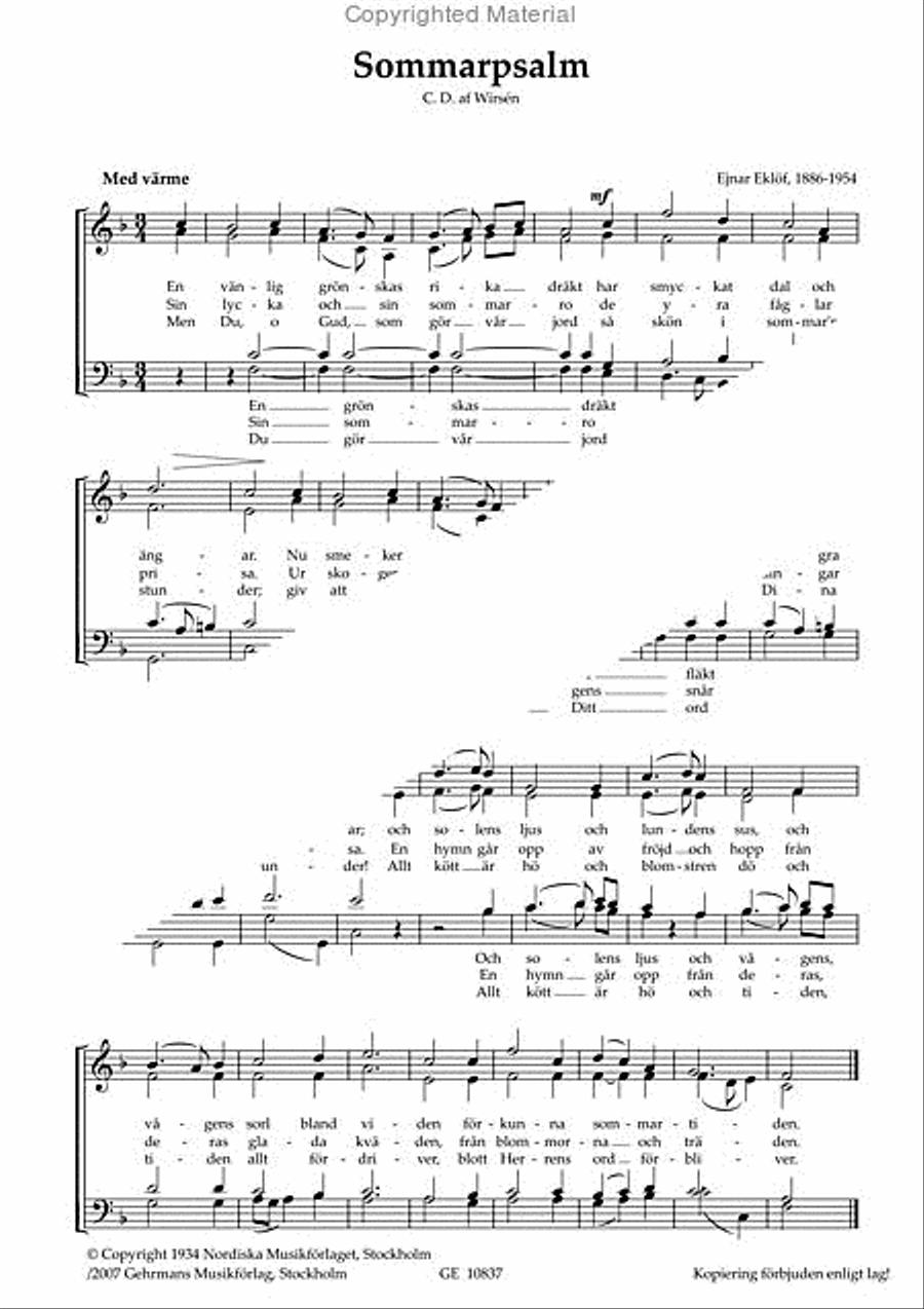 Sommarpsalm 4-Part scores gallery preview page 2
