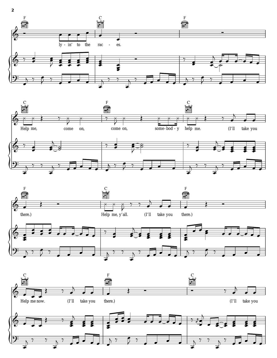 I'll Take You There Piano, Vocal, Guitar scores gallery preview page 2
