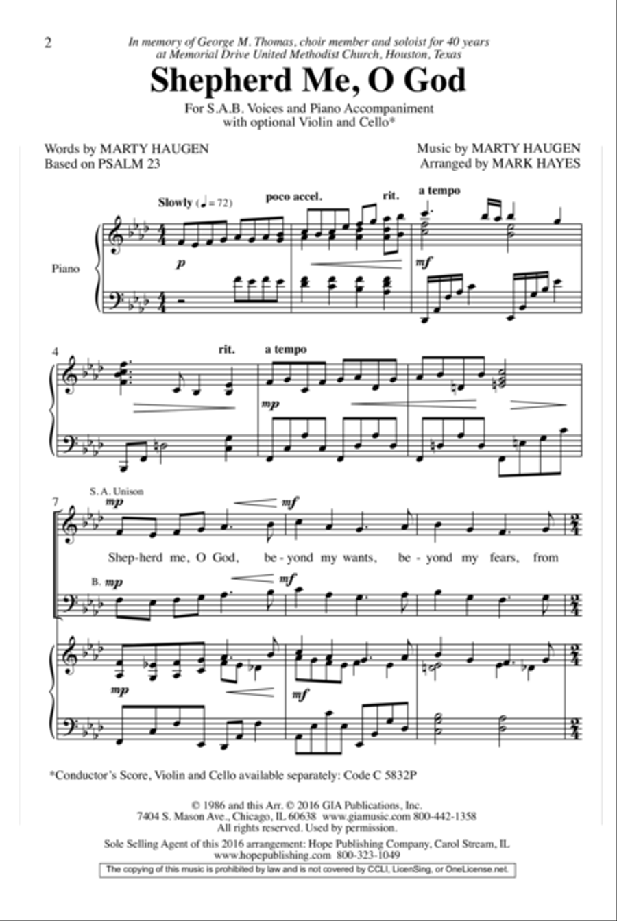 Shepherd Me, O God Shepherd Me, O God 3-Part scores gallery preview page 2