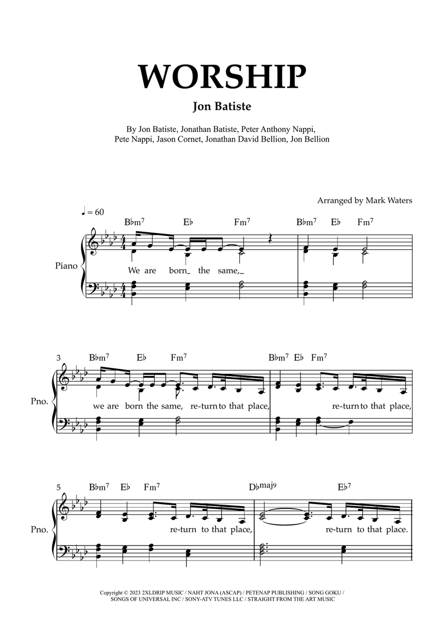 Worship Worship Piano, Vocal scores gallery preview page 1