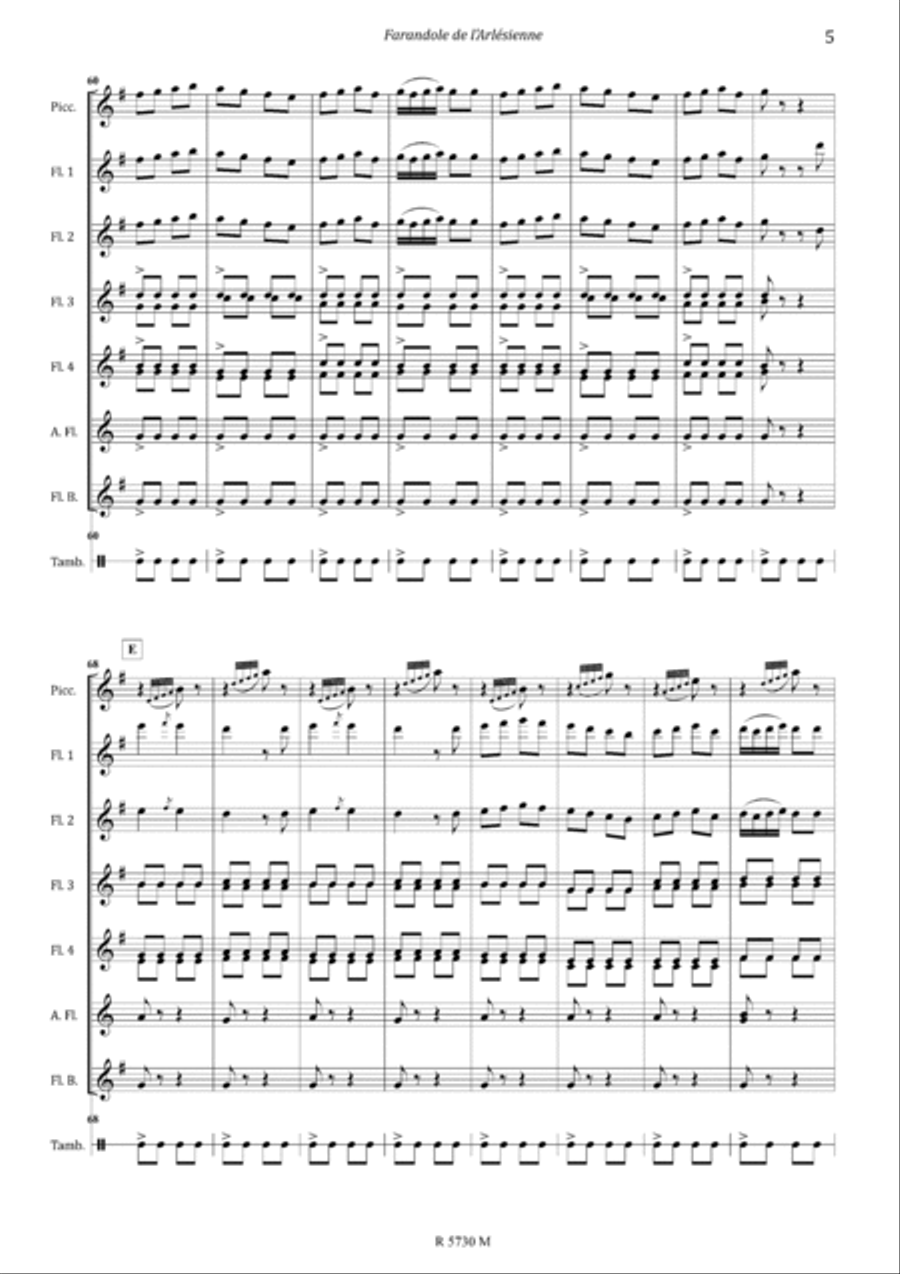 L'Arlésienne, pour flûte Flute scores gallery preview page 6
